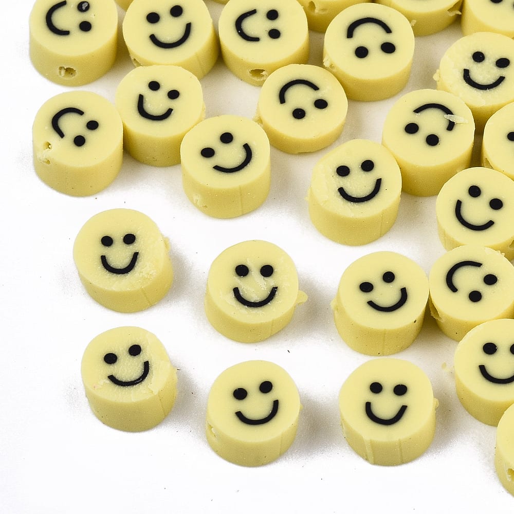Pasador arcilla polimérica carita feliz 5 mm fimo / 20 uds3