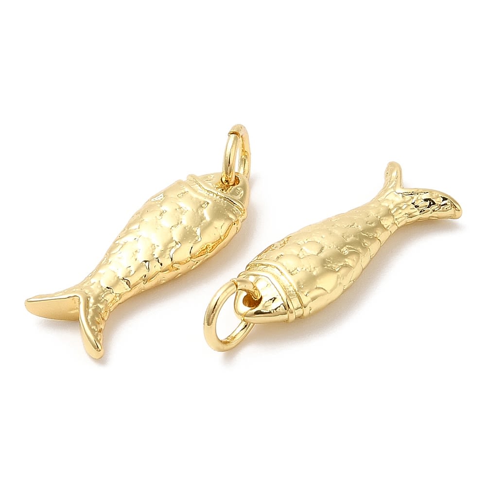 Dije colgante pez peces pescado mar baño de oro platino / unidad3