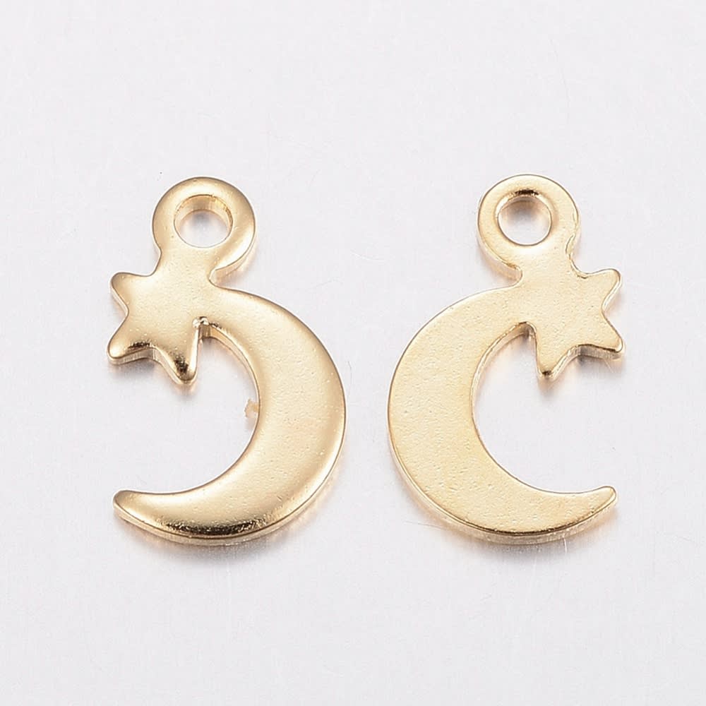 Dije colgante estrella luna acero / unidad3