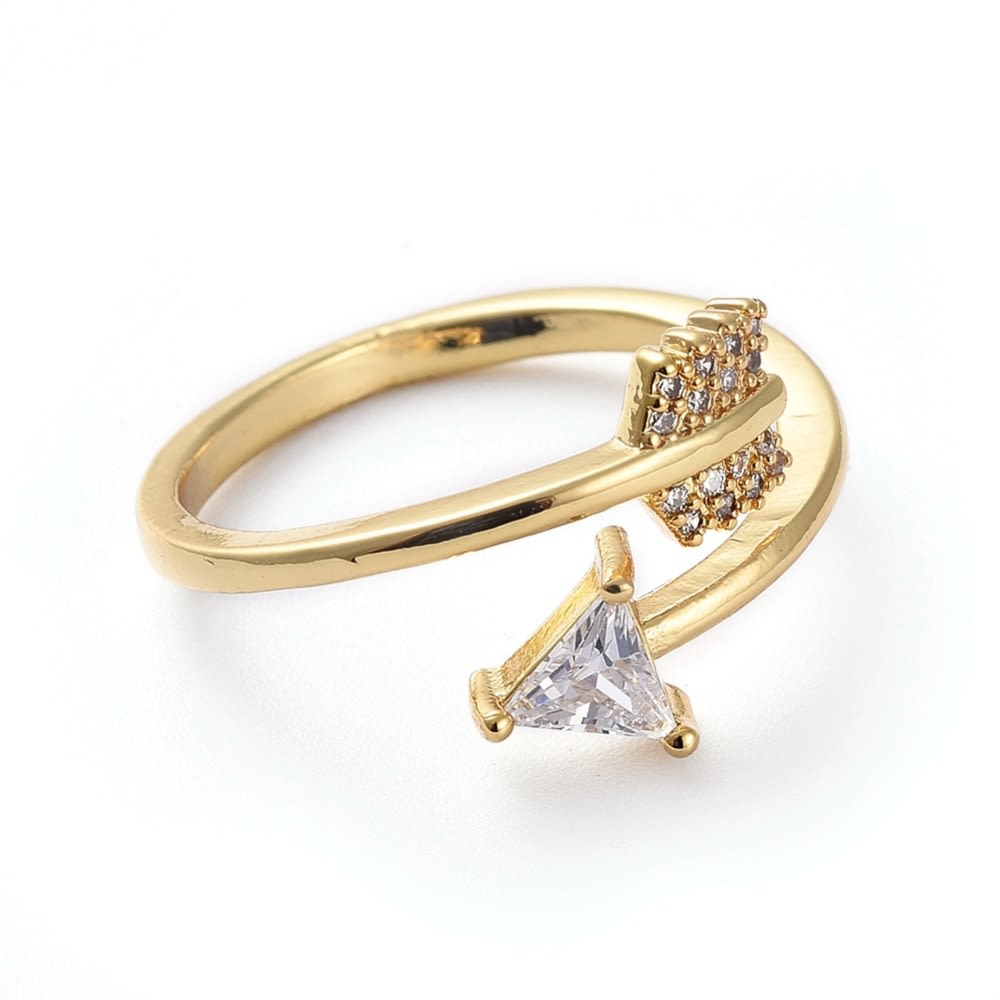 Anillo ajustable flecha baño de oro / unidad2