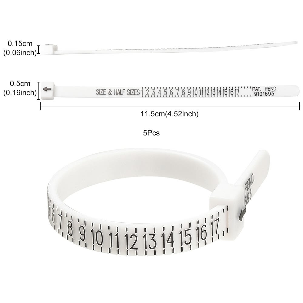 Medidor plástico de dedos para anillos  joyería / unidad4