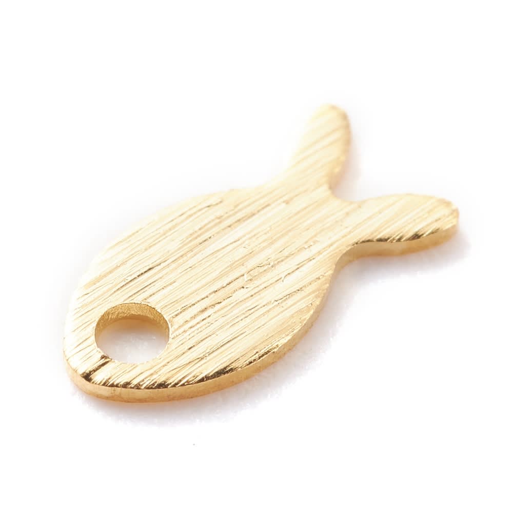 Dije colgante pez 8 mm baño de oro / unidad2