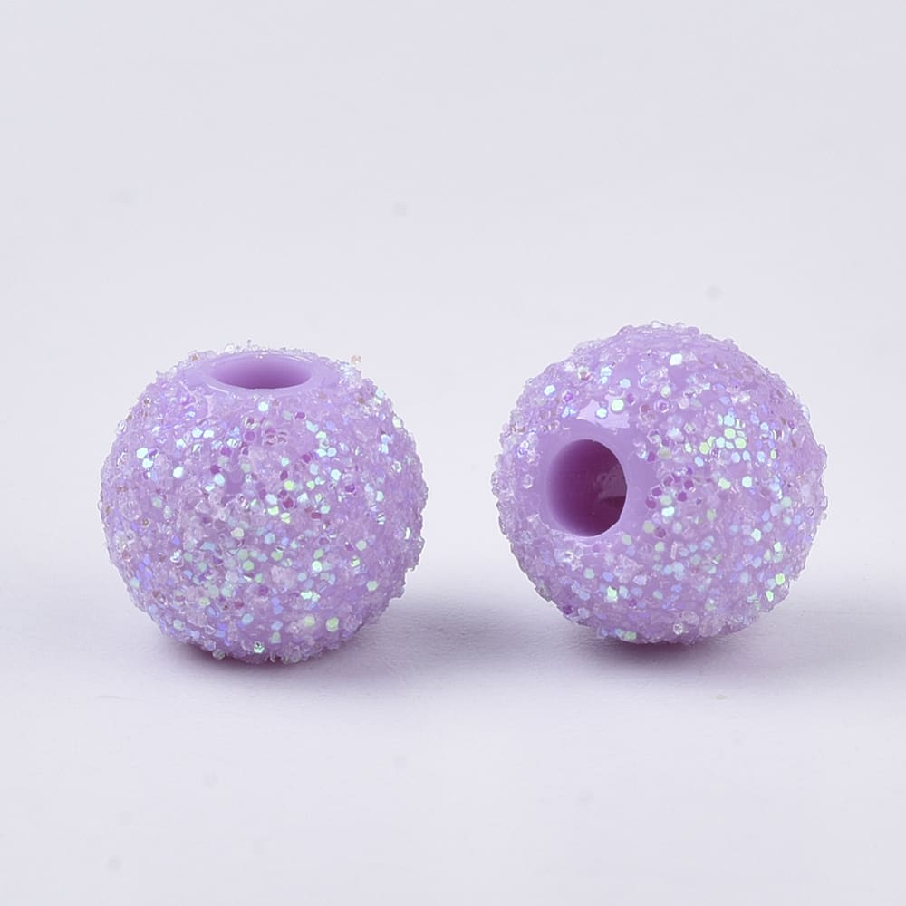 Cuentas plásticas con brillantina corazón estrella esfera / 24 uds1