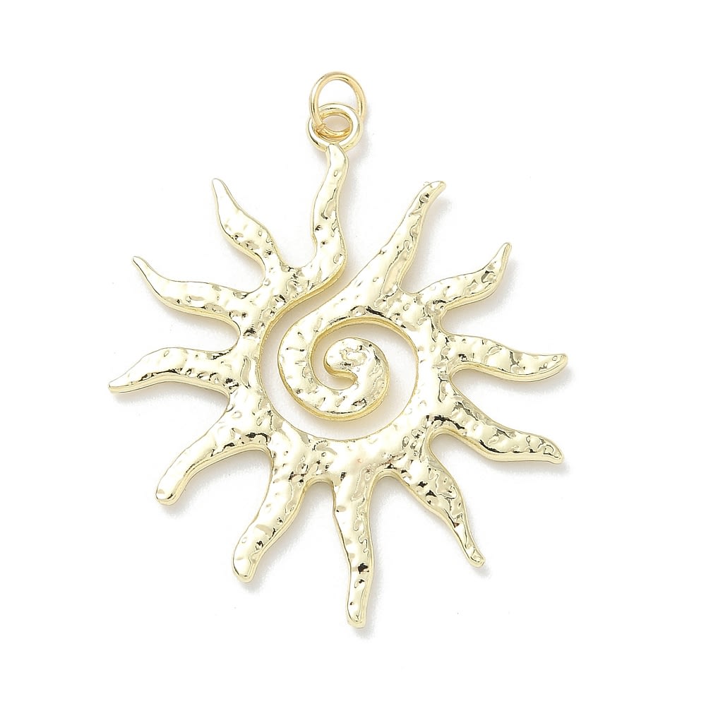 Maxi dije colgante sol 40 mm verano baño de oro / unidad2
