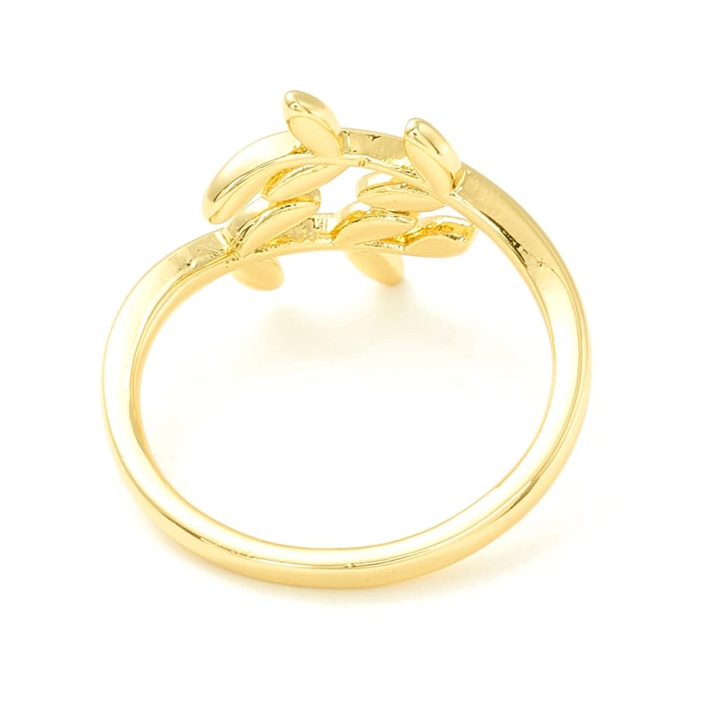Anillo ajustable minimalista hoja baño de oro / unidad3