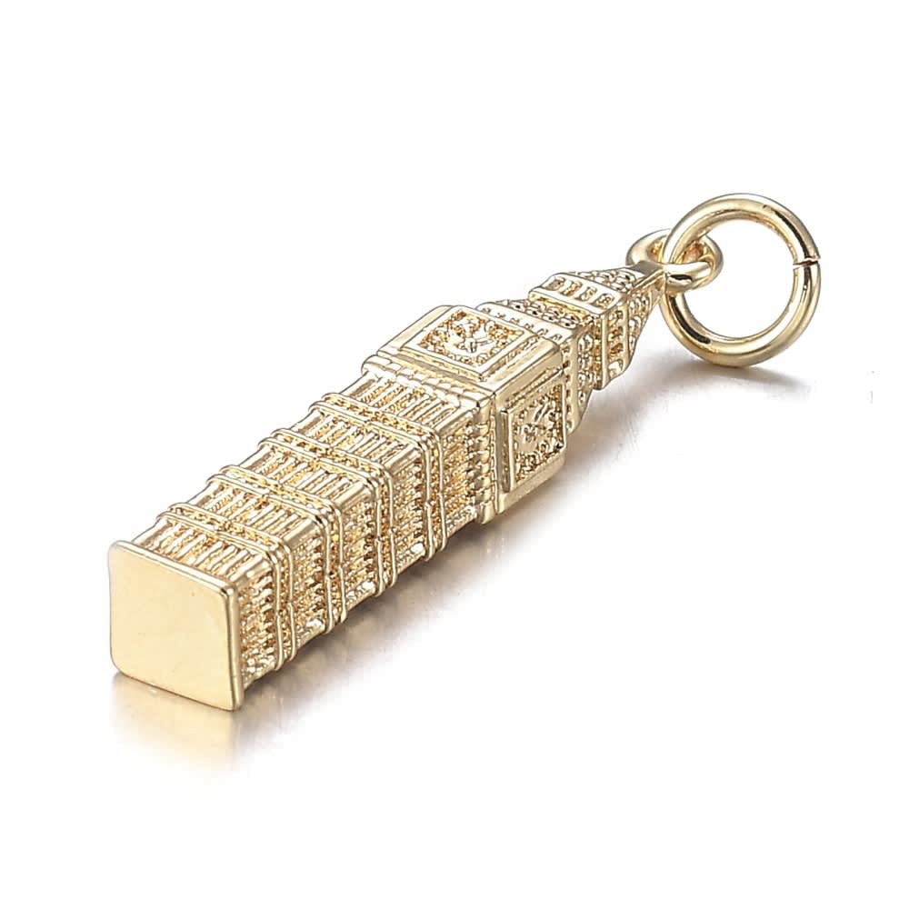 Dije colgante big ben 26 mm baño de oro / unidad2