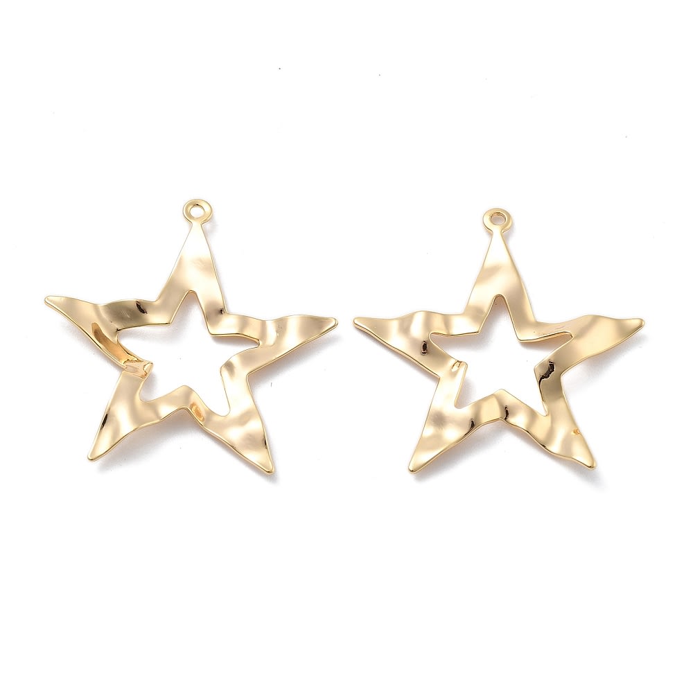 Maxi Dije colgante estrella 31.5 mm baño oro / unidad1