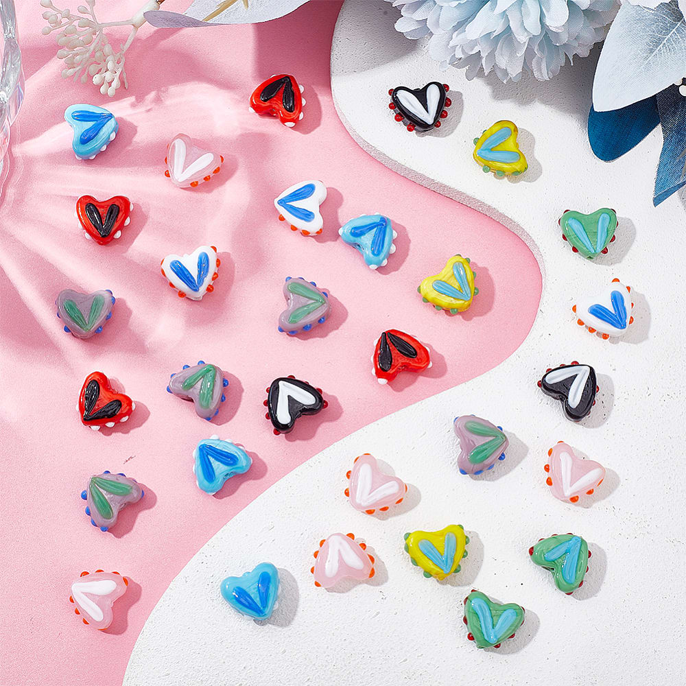Pasador corazón murano colorido / unidad5