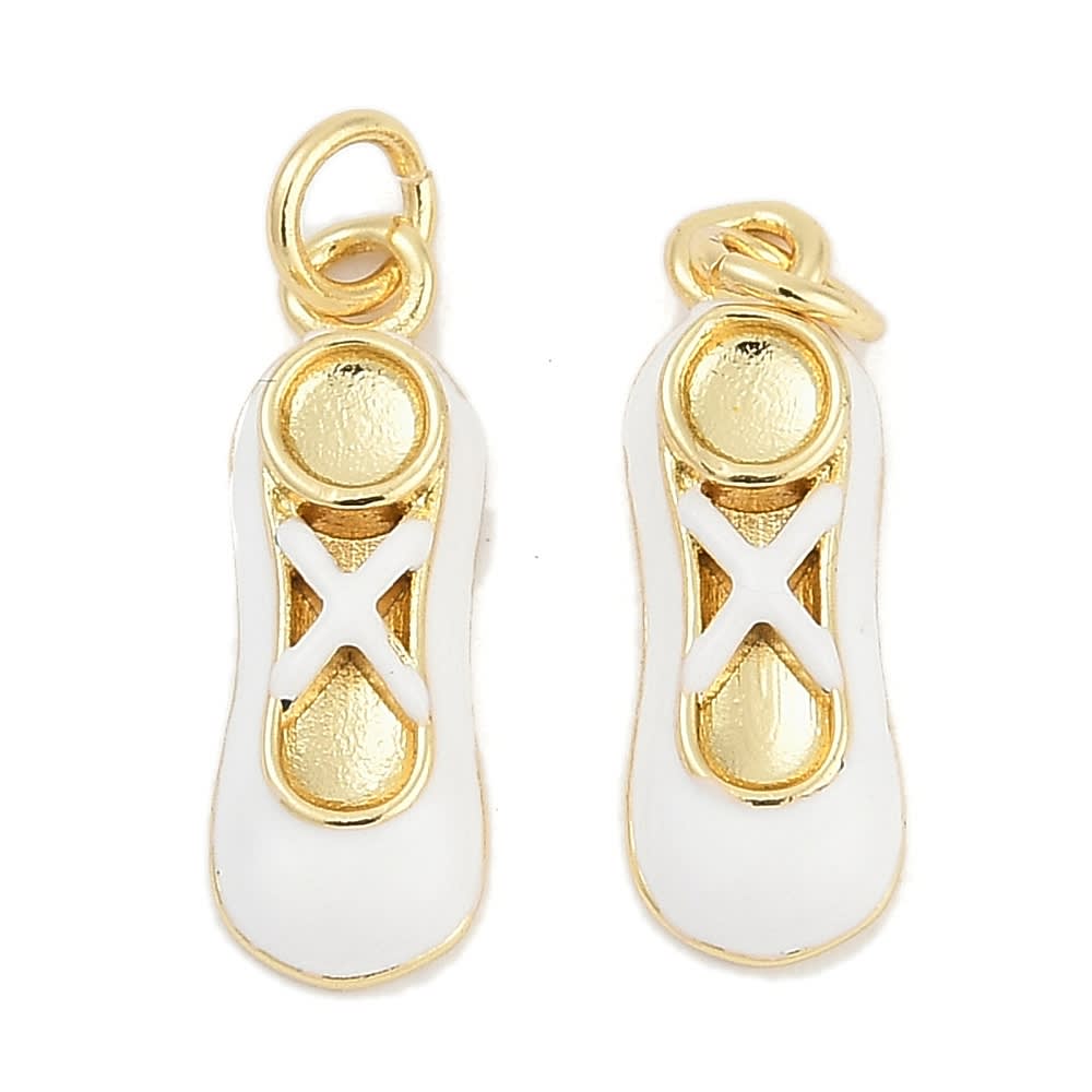 Dije colgante esmaltado zapatilla blanca ballet bailarina  / unidad1