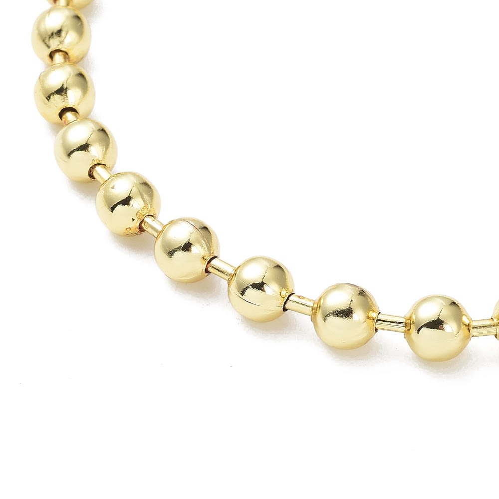 Cadena armada militar balin 8 mm baño de oro  / unidad3