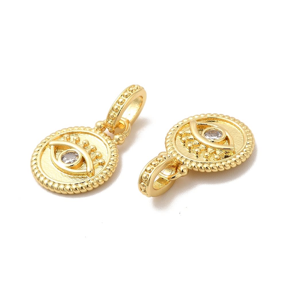 Colgante europeo charm ojo turco protección nazar dije baño de oro / unidad3