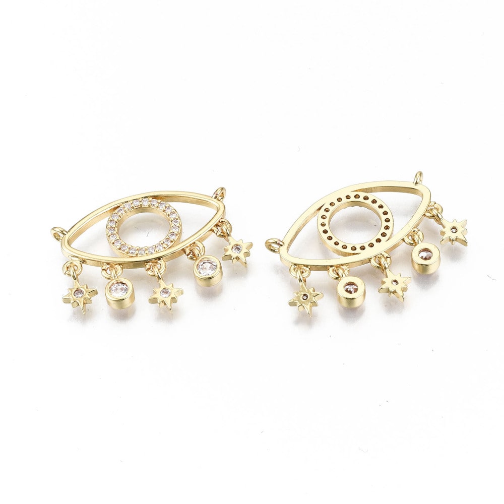 Dije conector nazar ojo turco baño de oro zircón / unidad2