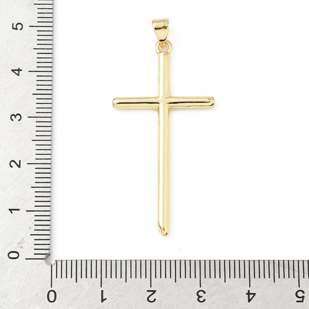 Maxi dije colgante cruz minimalista 42 mm baño de oro / unidad3