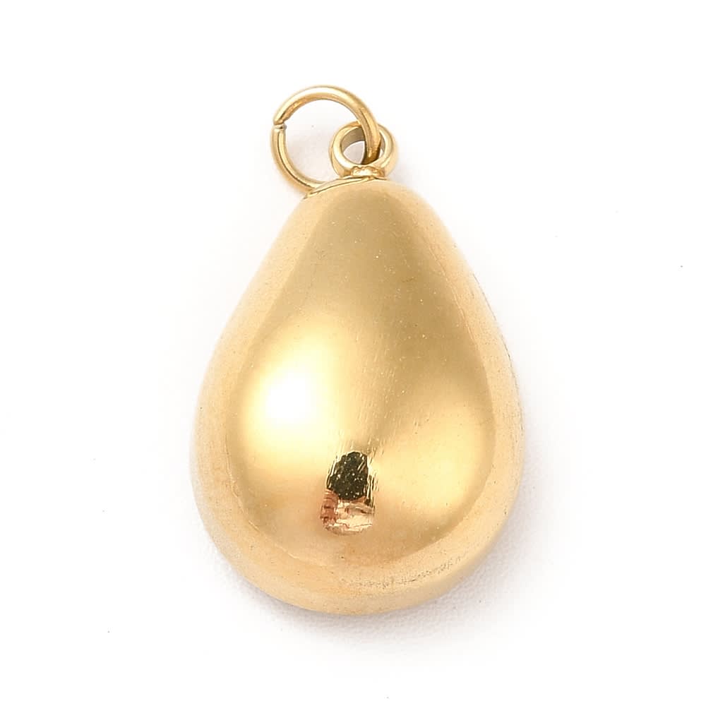Dije colgante palta aguacate 18x12 mm acero / unidad2