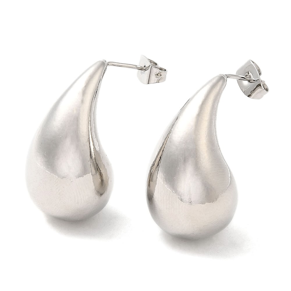 Aros aretes chunky lagrima gota gruesa baño de oro / par2