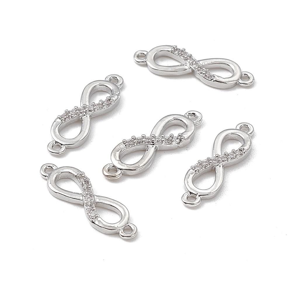 Dije conector infinito dorado plateado zircón / unidad2
