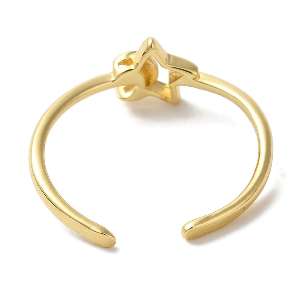Anillo ajustable estrella con luna baño de oro / unidad3
