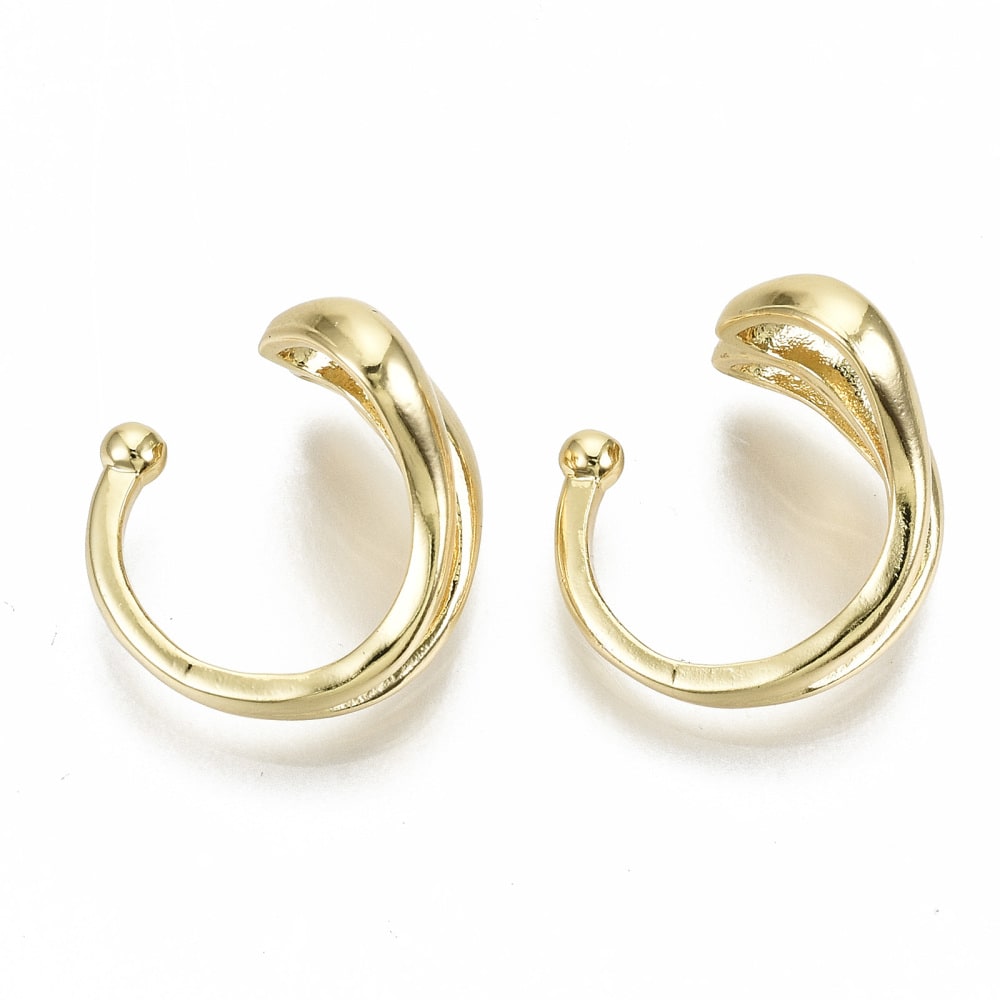 Ear cuff solitarios liso dorado baño de oro / unidad3