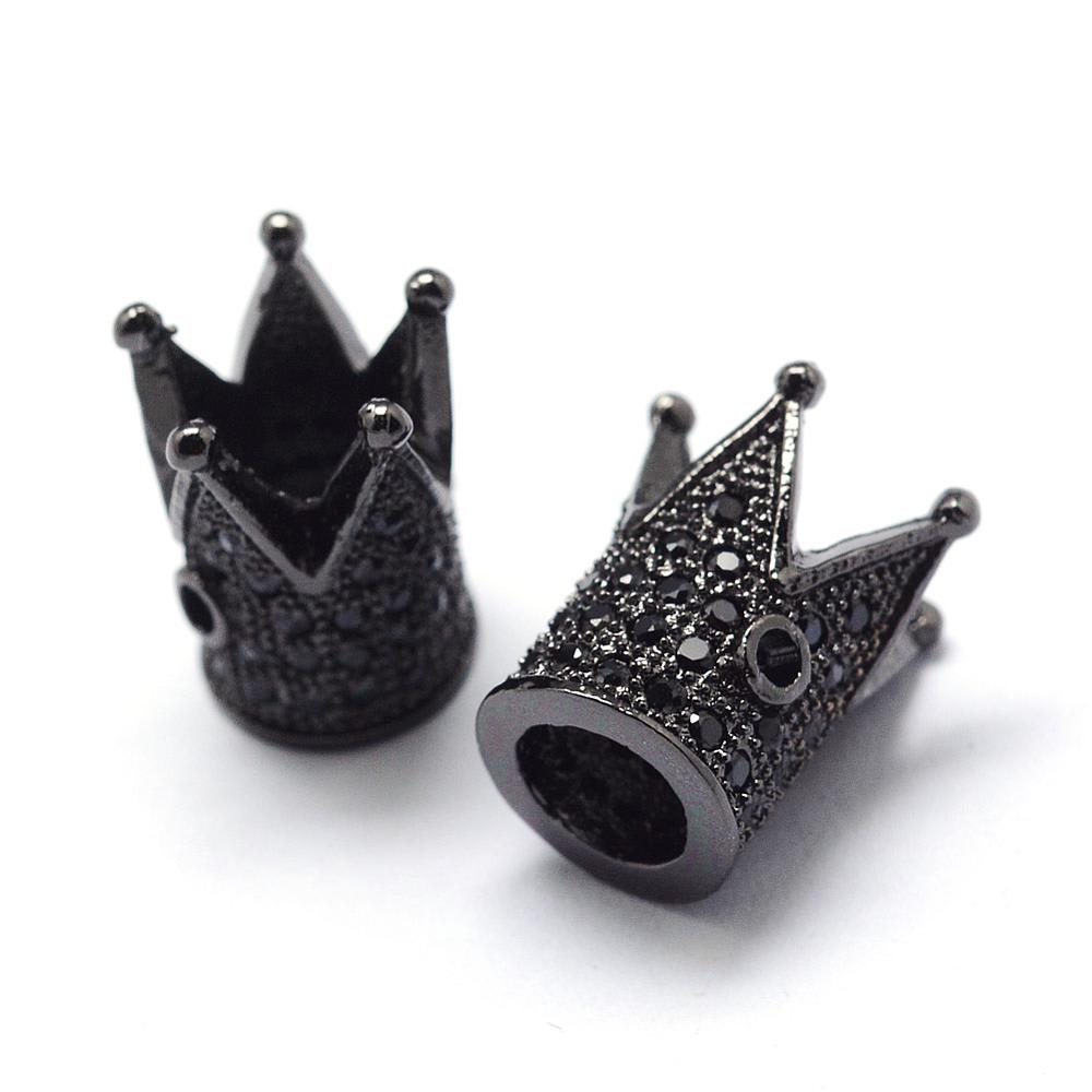 Dije pasador corona dorado plateado zircón / unidad5