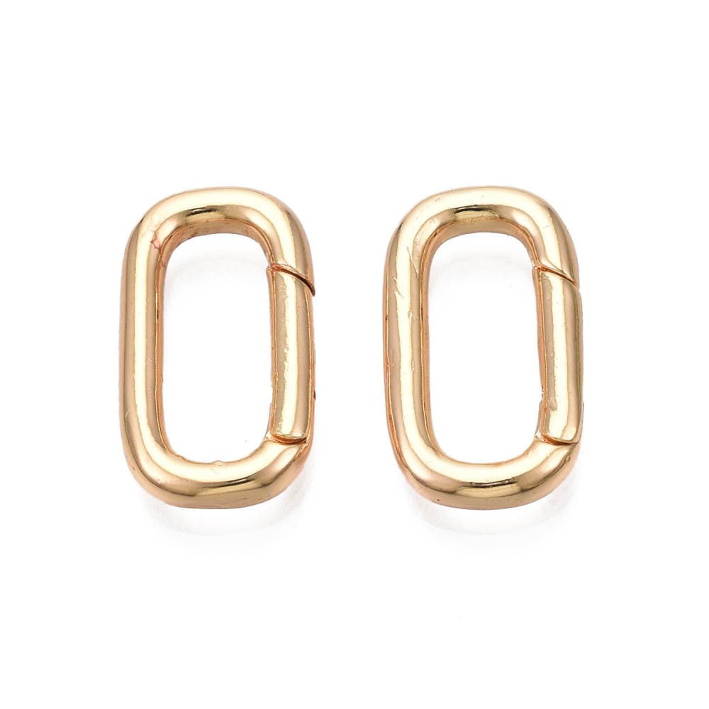 Anillo Aro cerrado con cierre resorte 18x10 mm baño oro / unidad1