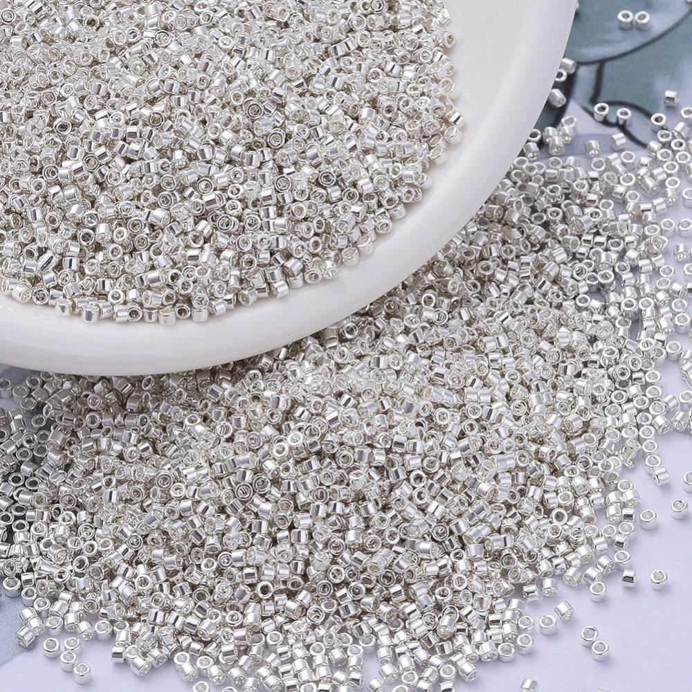 Cuentas de miyuki delica 11/0 mostacilla baño plata silver / gramo1
