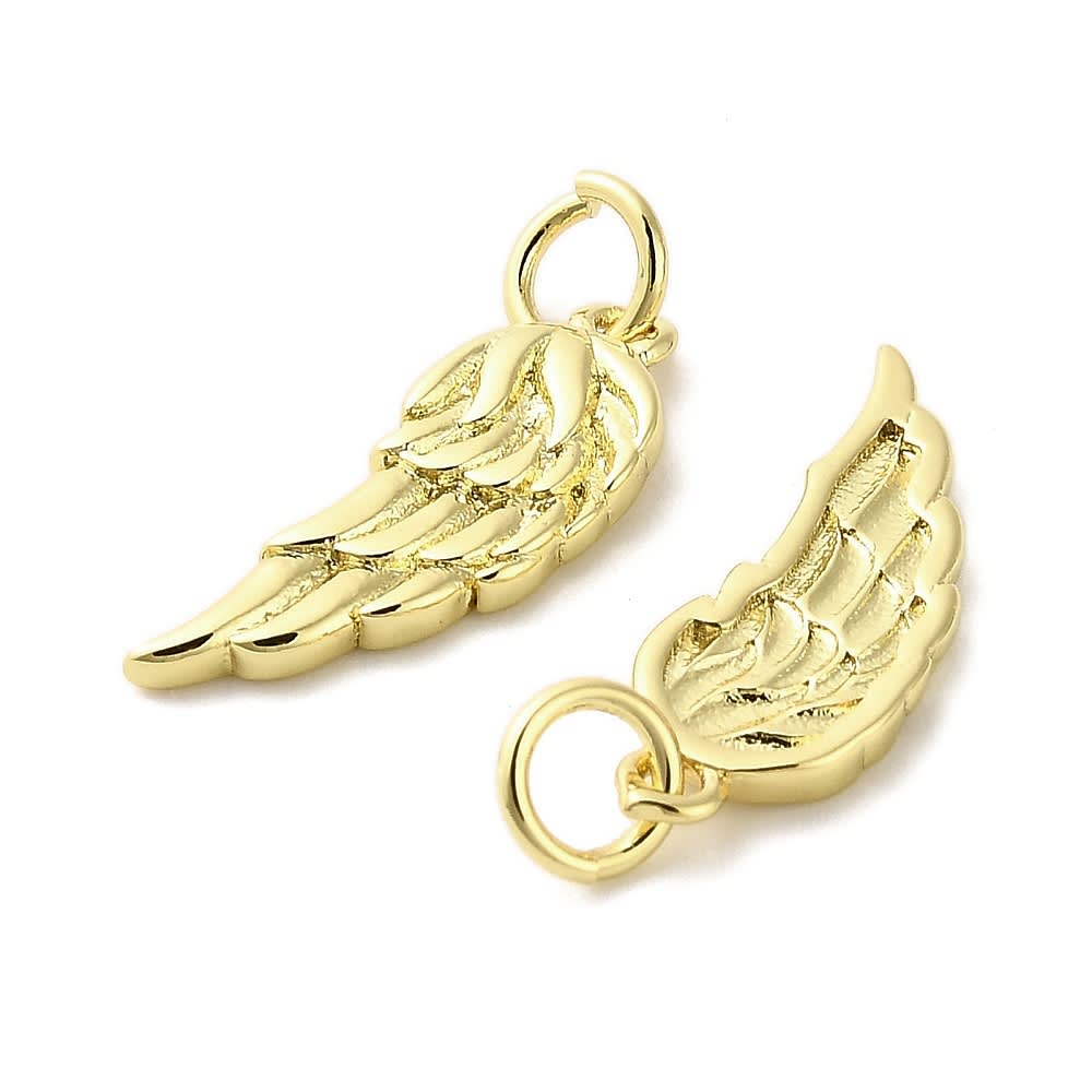 Dije colgante alas 19 mm baño de oro / unidad2