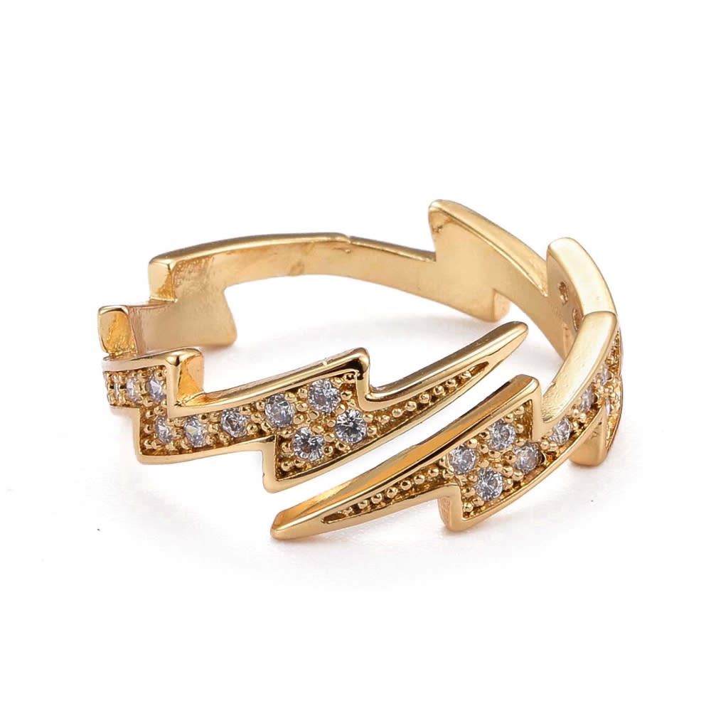 Anillo ajustable rayo baño de oro / unidad2