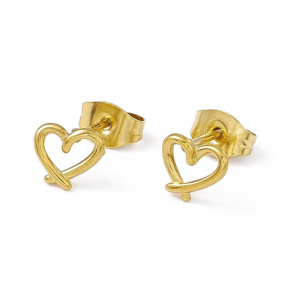 Aros topo topito corazón silueta 6 mm acero / par1