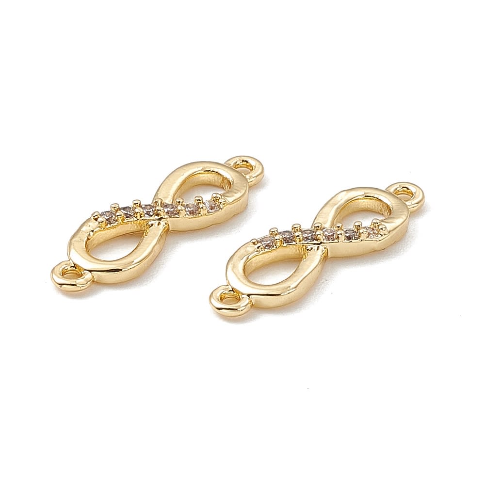 Dije conector infinito dorado plateado zircón / unidad4