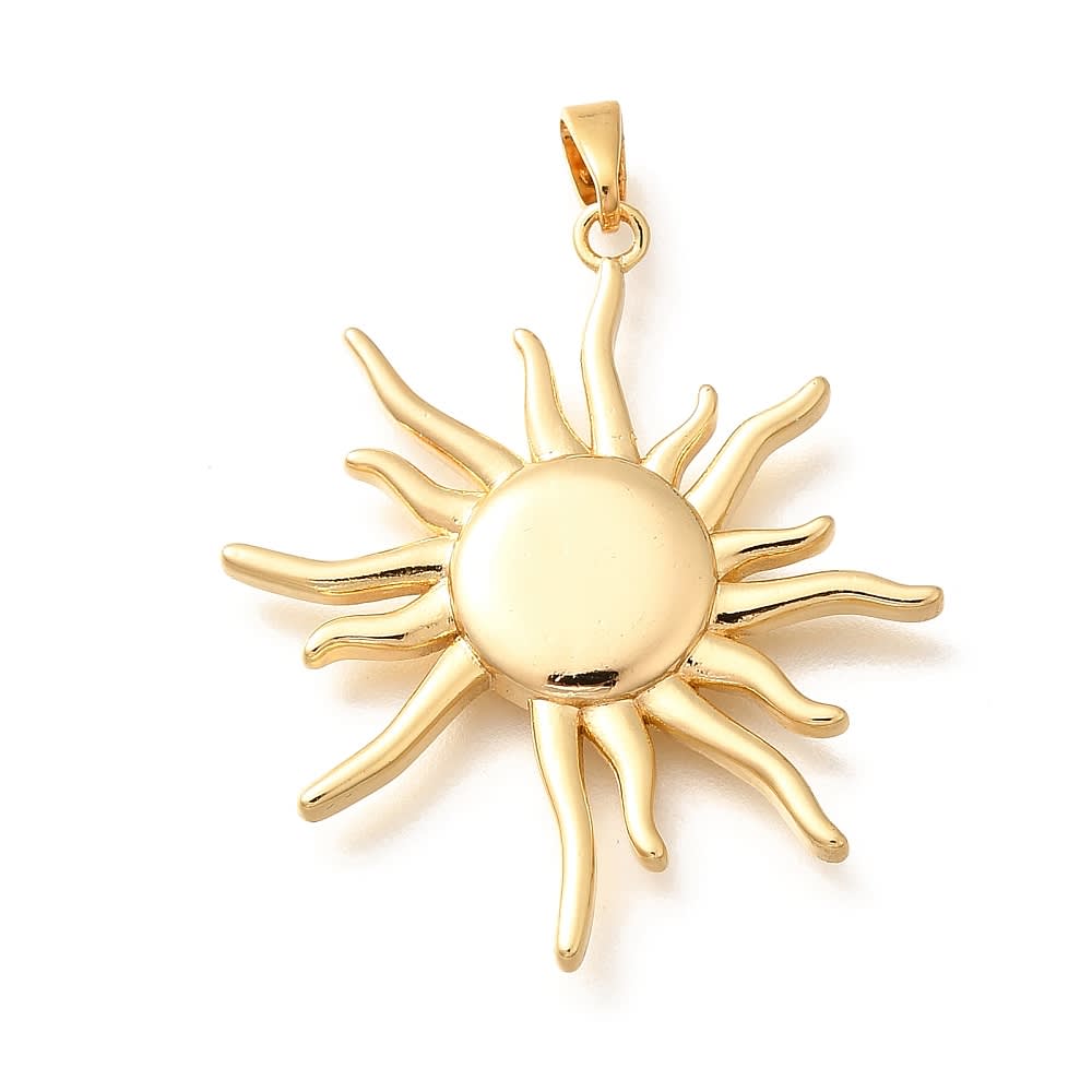 Dije colgante sol 33.5 mm baño de oro / unidad2
