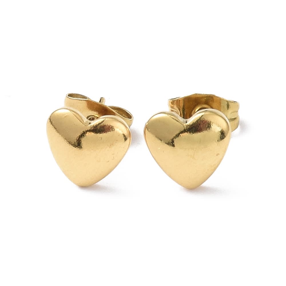 Aros topo topito segunda etapa corazón 8 mm acero / par1