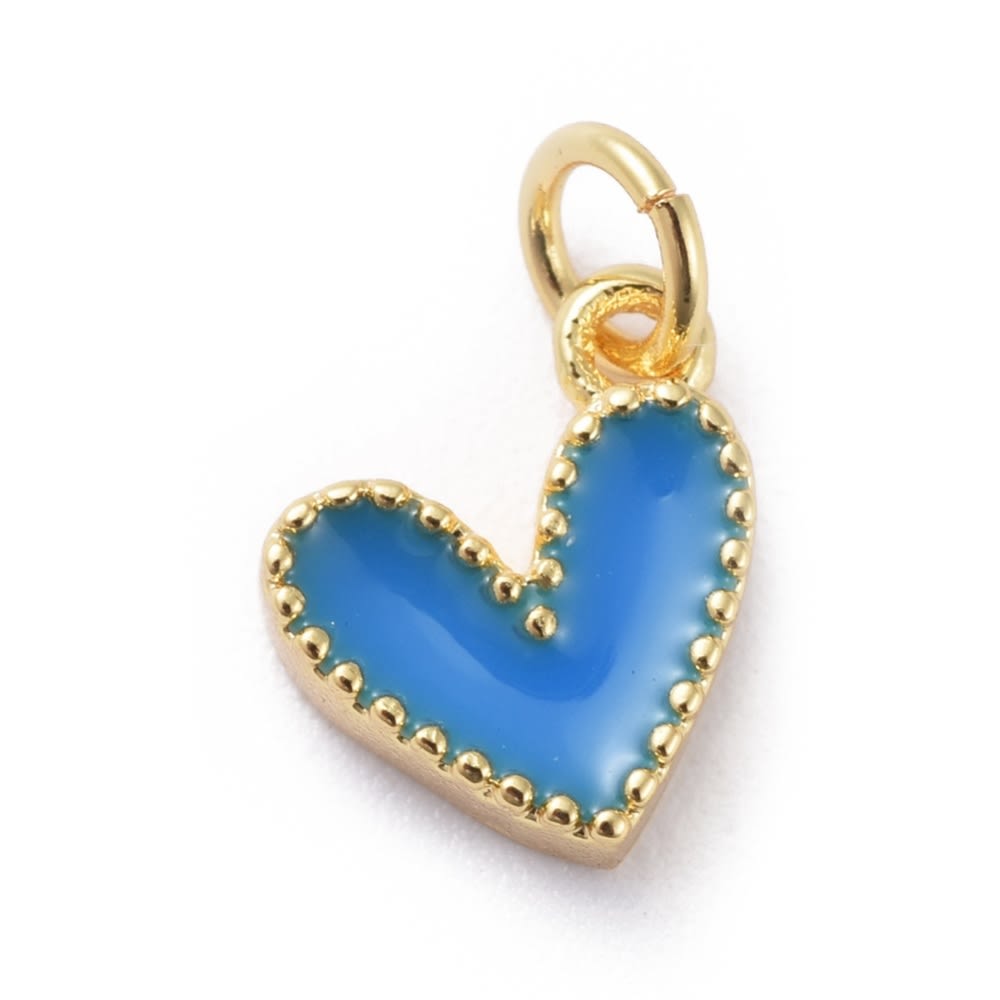 Dije esmaltado mini corazón heart 9 mm baño de oro / unidad3