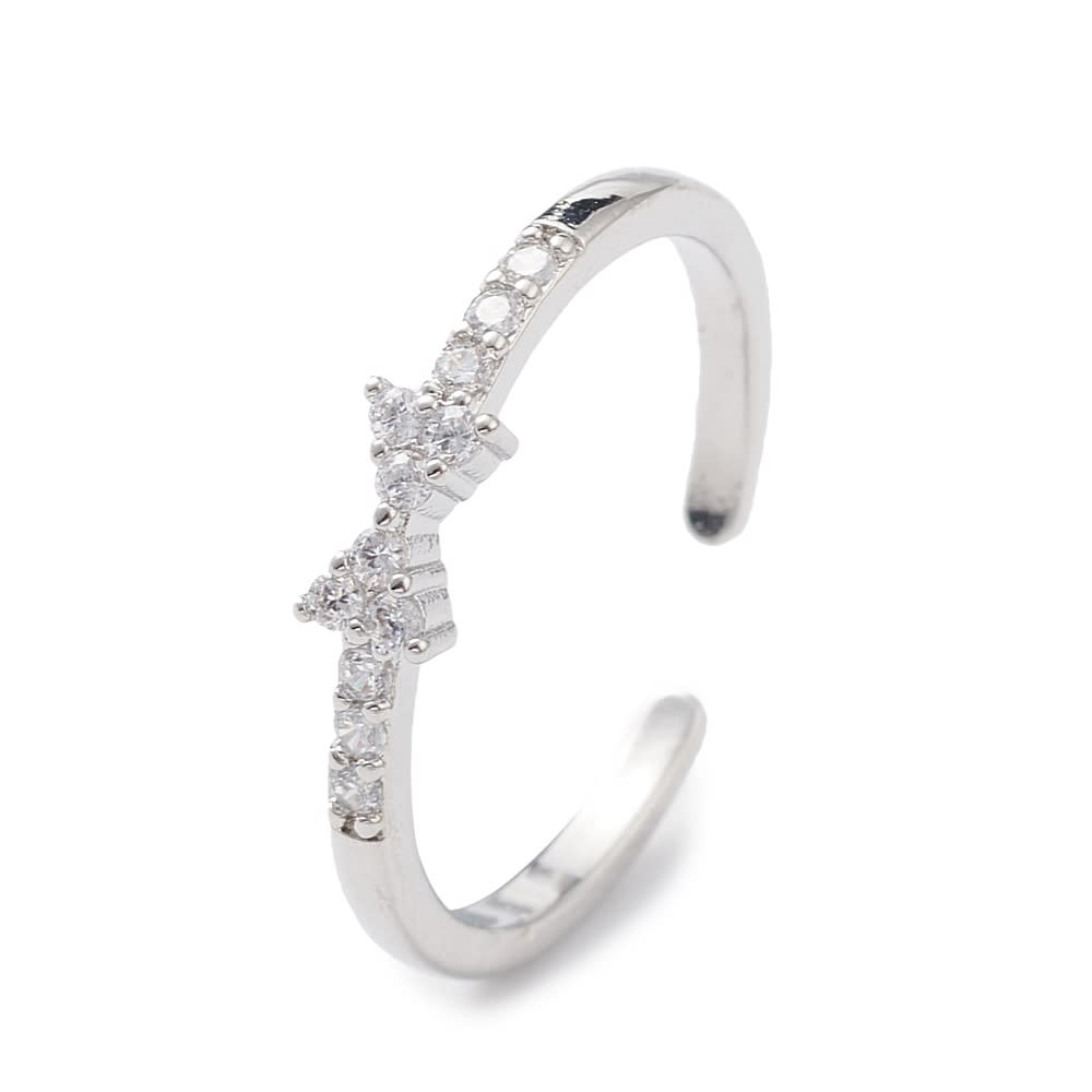 Anillo ajustable mini lazo coquette con zircón / unidad2