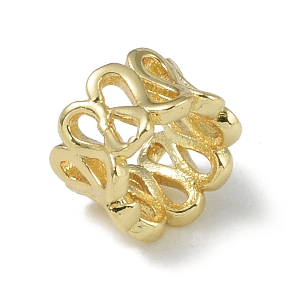 Cuenta pasador estilo europeo curvas 8.5 mm baño de oro / unidad1