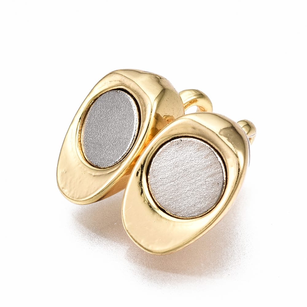 Broche Corazón magnético dorado plateado / set3