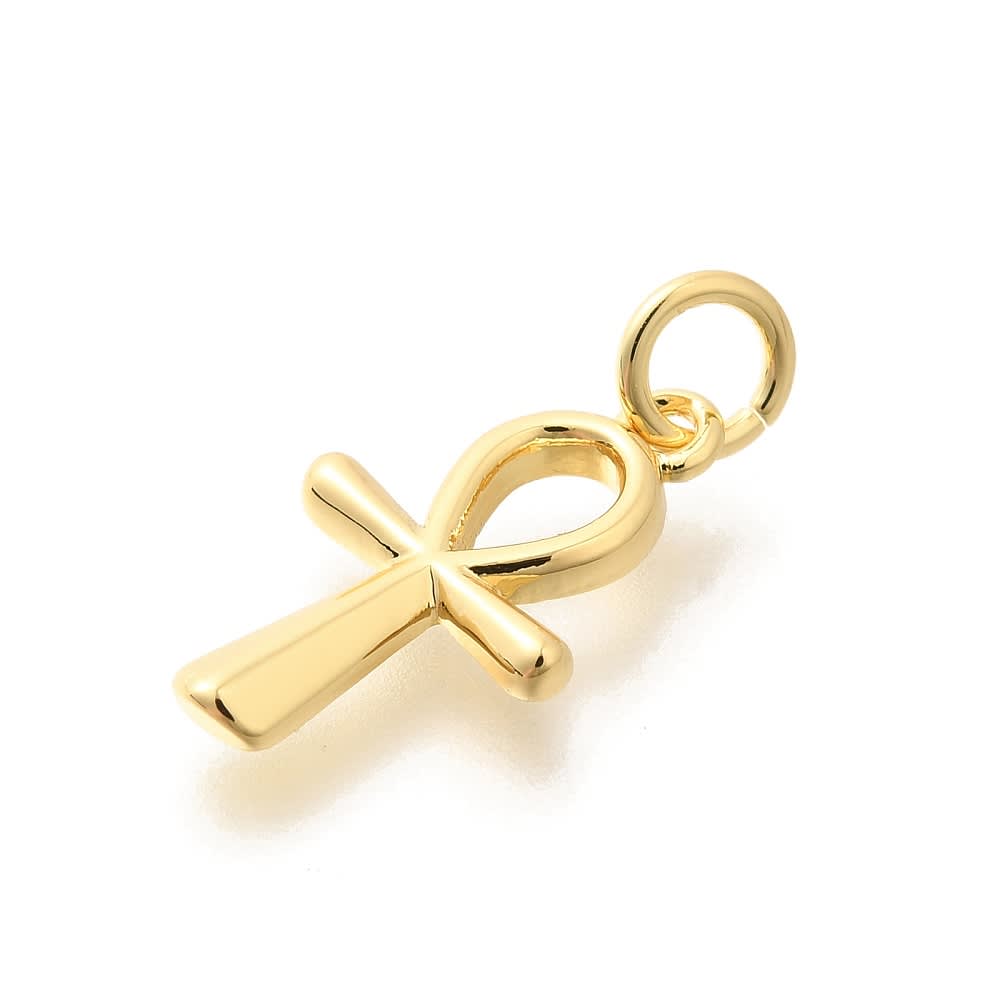 Dije colgante cruz egipcia 17 mm latón / unidad1