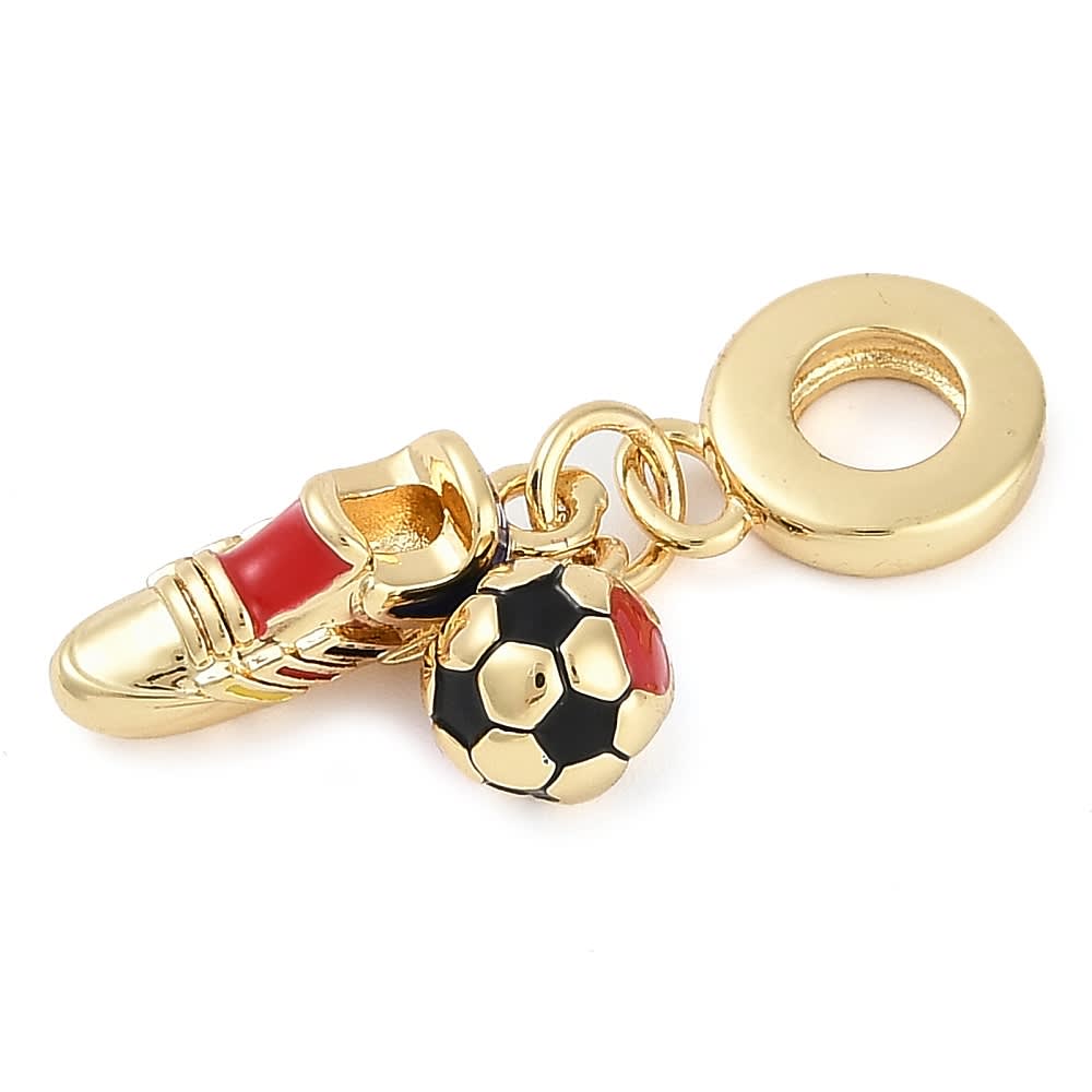 Colgante europeo charm futbol balón zapatilla baño oro / unidad2