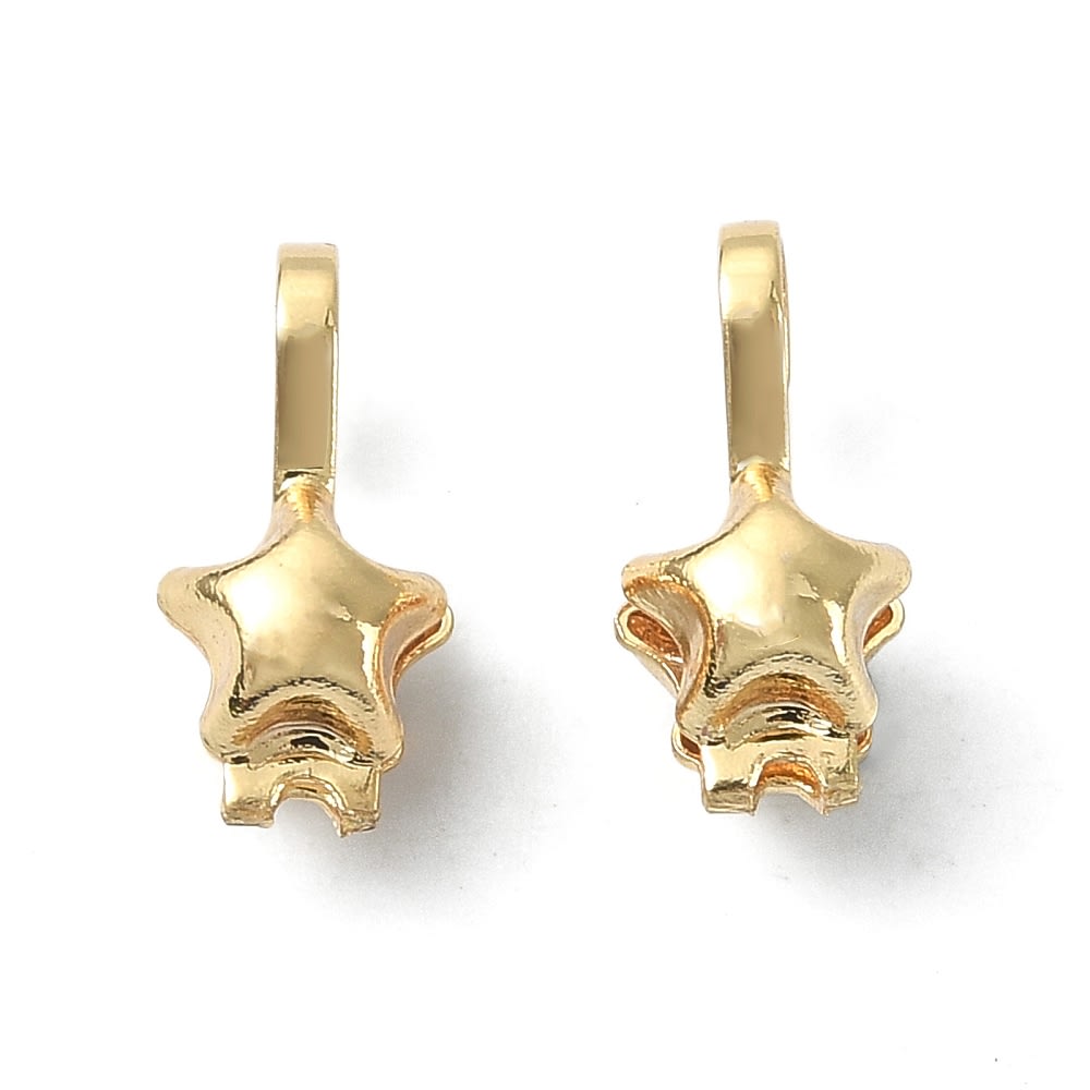 Tapa nudos figura estrella ostra baño de oro / par2