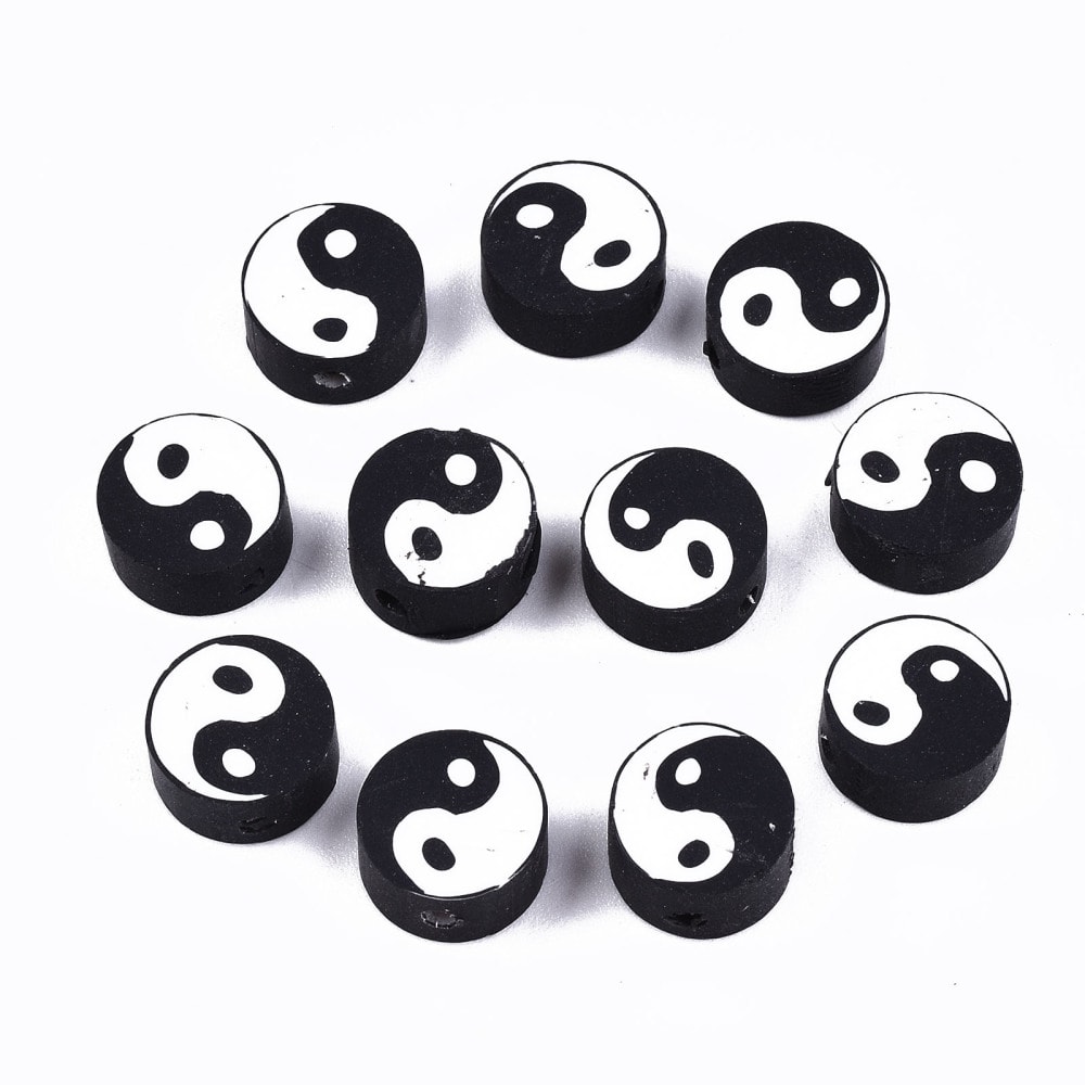 Pasador arcilla polimérica Yin Yang fimo / 12 uds1