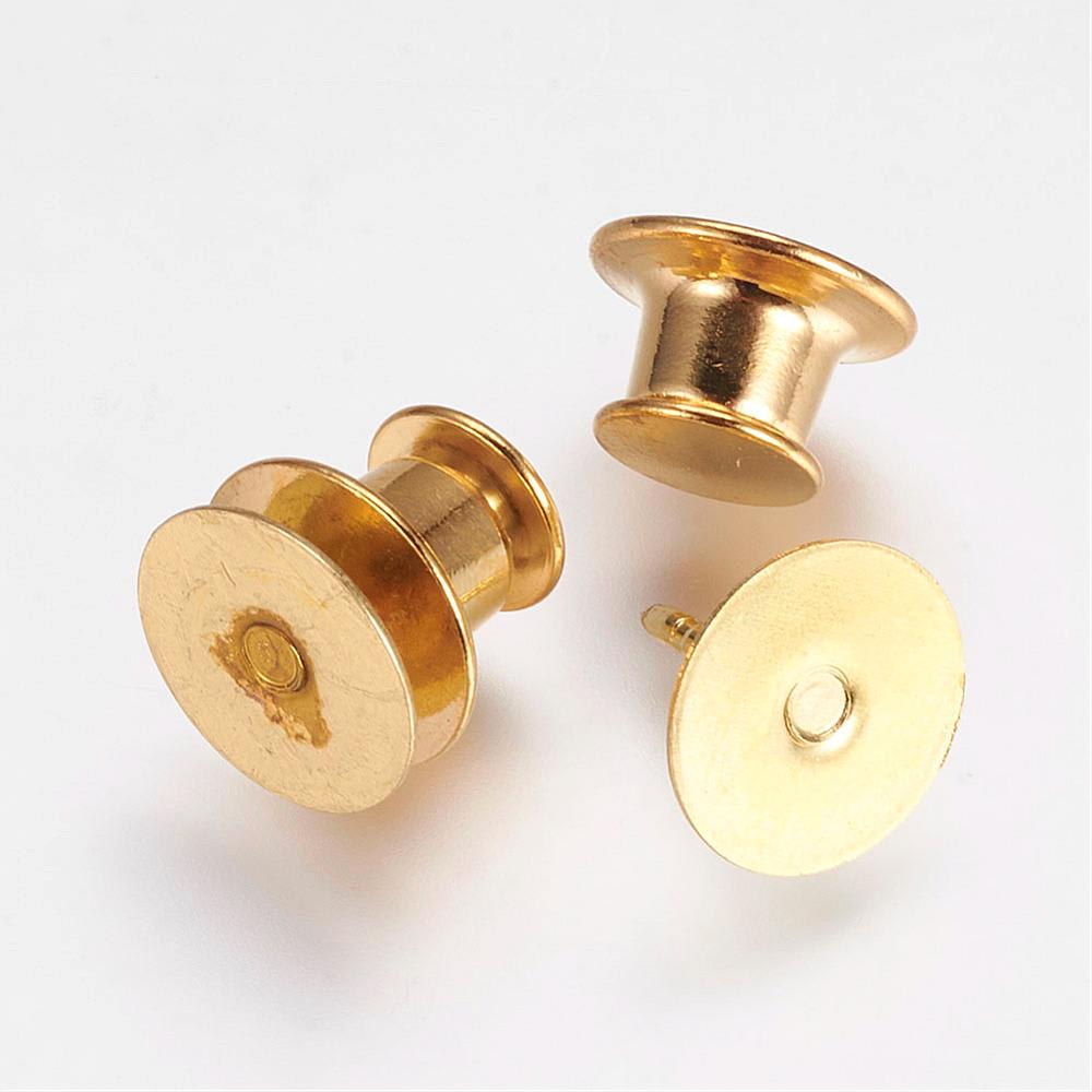 Base para Pin traje de solapa redondo 10 mm baño de oro / set1