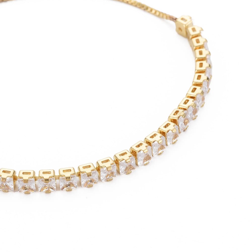 Pulsera ajustable de zircón baño de oro / unidad2