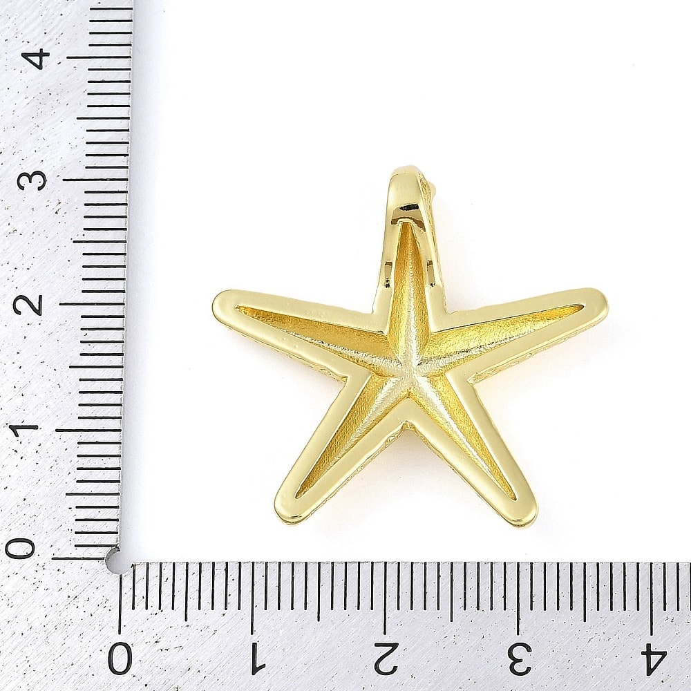 Maxi dije pasador estrella de mar 30 mm baño de oro / unidad3