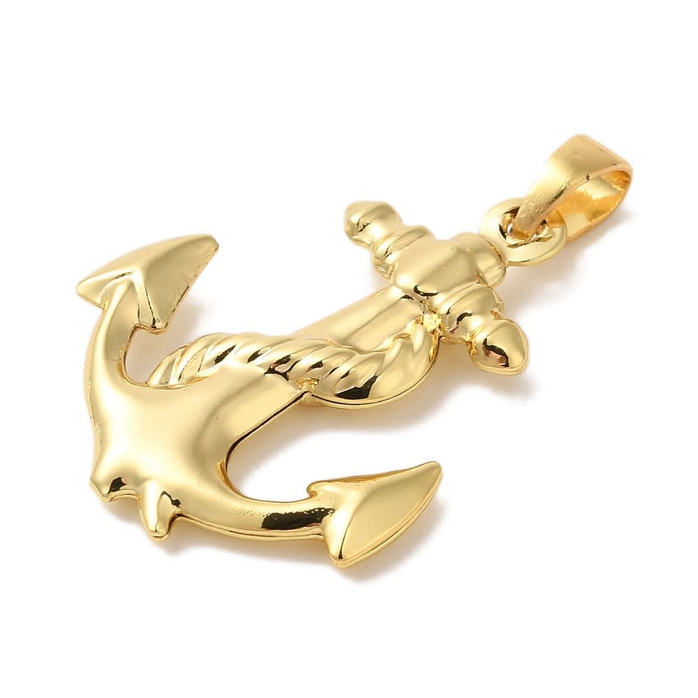 Dije colgante ancla mar 24 mm baño de oro / unidad2