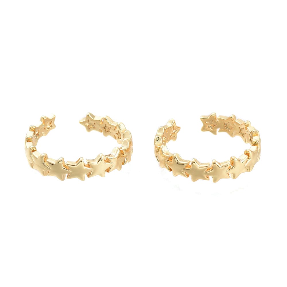 Anillo ajustable estrellas baño de oro / unidad3