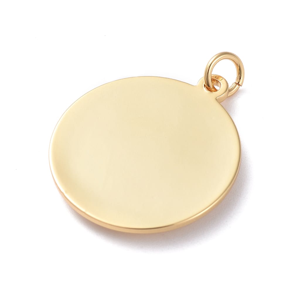 Dije colgante medalla love 23 mm baño de oro / unidad2