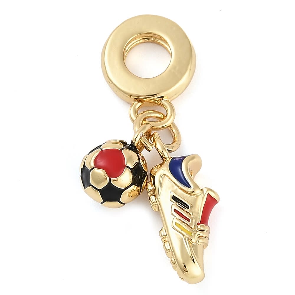 Colgante europeo charm futbol balón zapatilla baño oro / unidad1