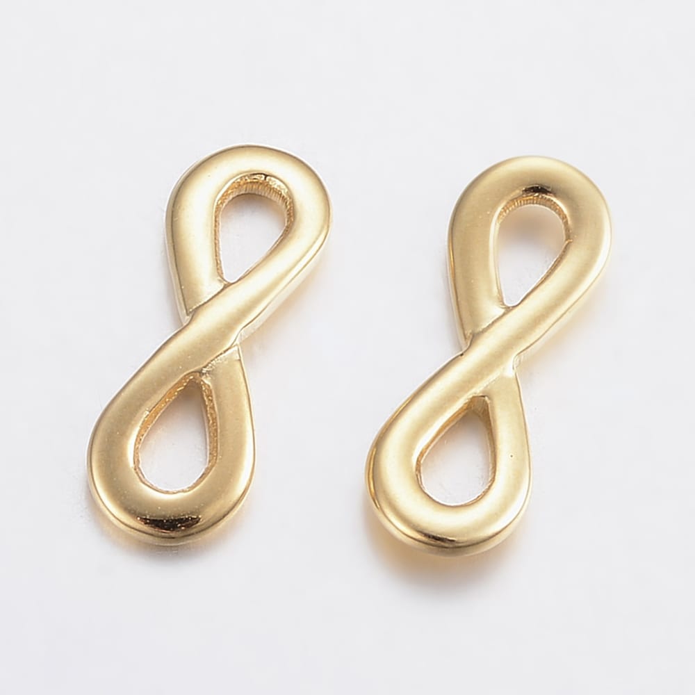 Dije conector infinito liso 17.5 mm acero / unidad2