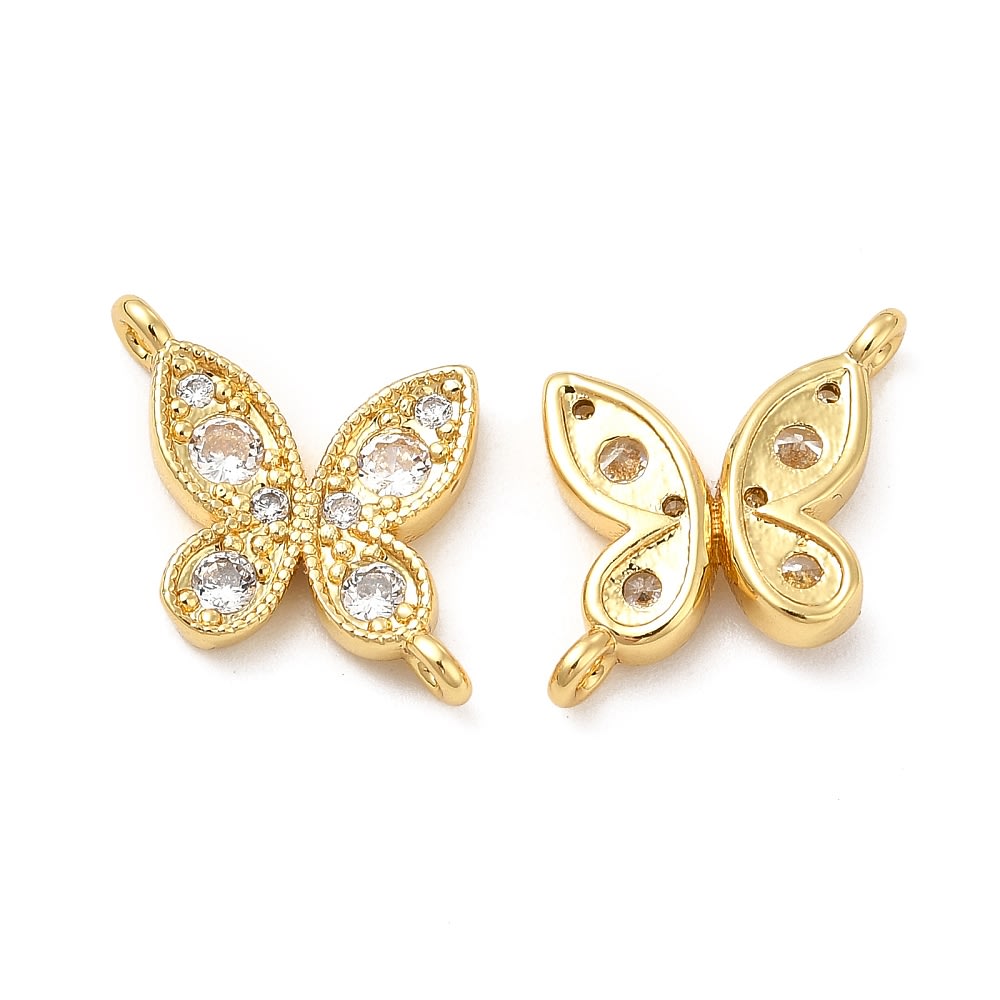 Dije conector mariposa baño de oro zircón / unidad2