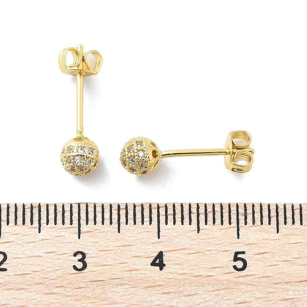 Aros topito segunda etapa bola fuego 5 mm zircón / par2