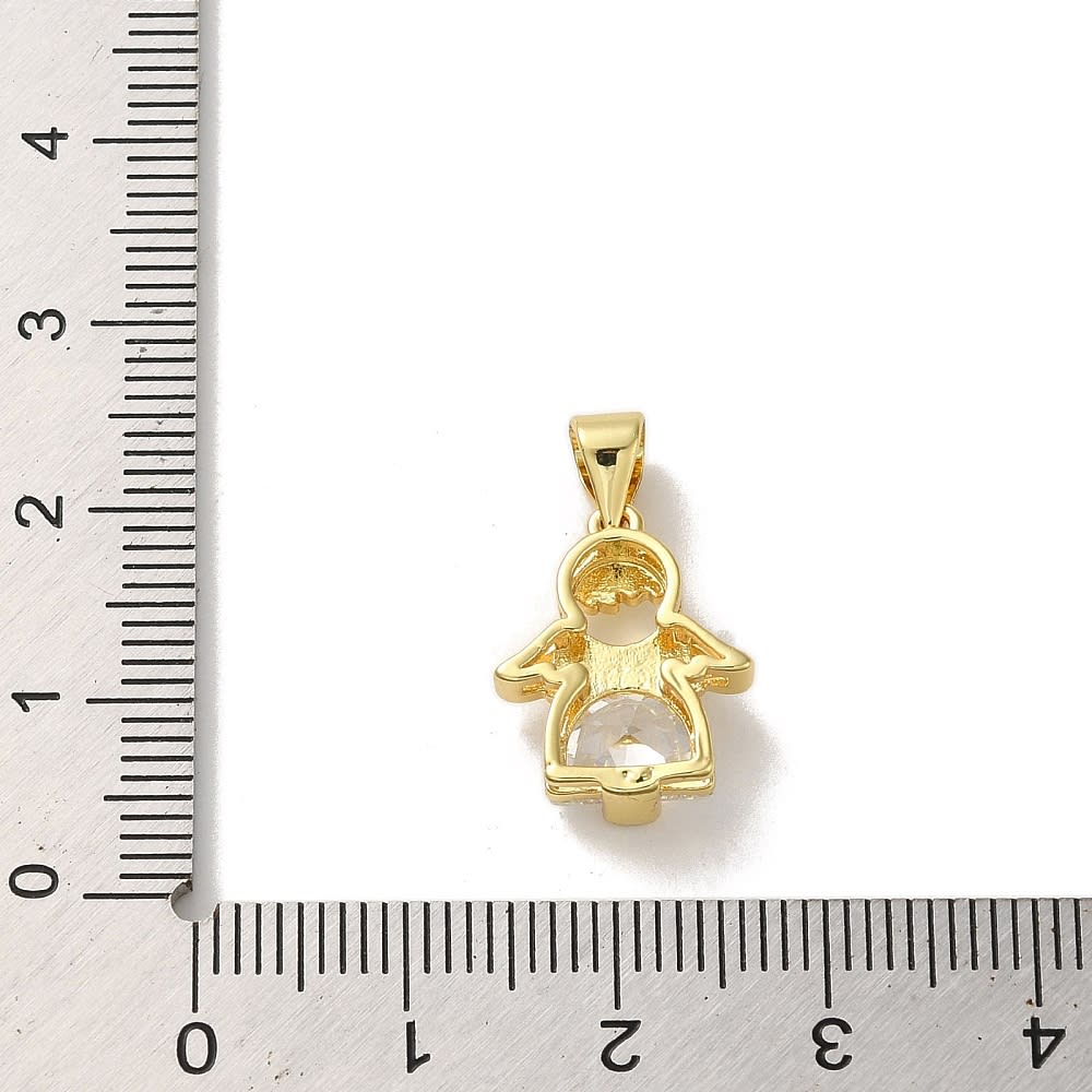 Dije colgante ángel 16 mm baño de oro / unidad3